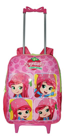 Kit Mochila + Estojo Moranguinho Rodinhas Infantil Feminina