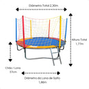 Kit Parquinho Cama Elástica Pula Pula 2,30m + Escorregador + Gangorra